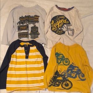 4t shirts -trains, football, motorcycle
